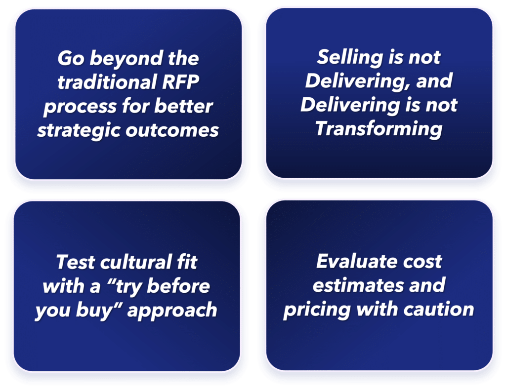 two by two boxes of the four key strategies